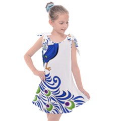 Peacock Girl Kids  Tie Up Tunic Dress by bloomgirldresses