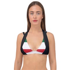 Flag Patriote Quebec Patriot Red Green White Modern French Canadian Separatism Black Background Double Strap Halter Bikini Top by Quebec