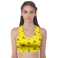 Gadsden Flag Don t Tread On Me Yellow And Black Pattern With American Stars Sports Bra by snek