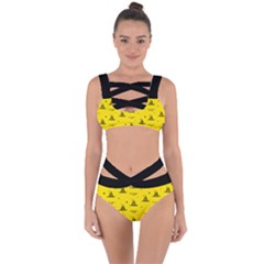 Gadsden Flag Don t Tread On Me Yellow And Black Pattern With American Stars Bandaged Up Bikini Set  by snek