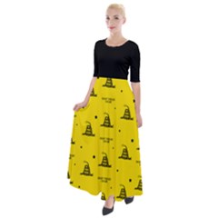 Gadsden Flag Don t Tread On Me Yellow And Black Pattern With American Stars Half Sleeves Maxi Dress by snek