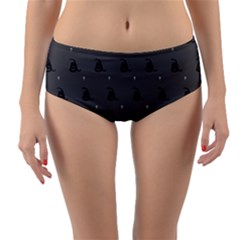 Gadsden Flag Don t Tread On Me Black And Gray Snake And Metal Gothic Crosses Reversible Mid-waist Bikini Bottoms by snek
