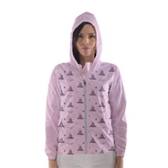 Gadsden Flag Standard Color Pink Gadsden Flag Pattern3 Stars K Gadsden Flag Pattern3 Black Background Women s Hooded Windbreaker by snek