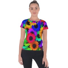 Colorful Sunflowers                                                  Short Sleeve Sports Top by LalyLauraFLM