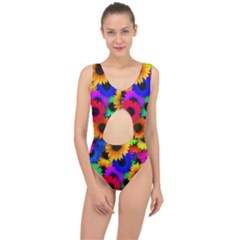 Colorful Sunflowers                                                  Center Cut Out Swimsuit by LalyLauraFLM