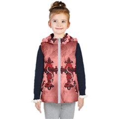 Awesome Chinese Dragon Kids  Hooded Puffer Vest by FantasyWorld7