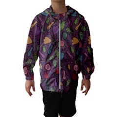 Floral Pattern Kids  Hooded Windbreaker by Valentinaart