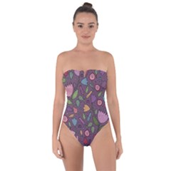 Floral Pattern Tie Back One Piece Swimsuit by Valentinaart