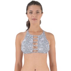 Silver And White Glitters Metallic Finish Party Texture Background Imitation Perfectly Cut Out Bikini Top by genx