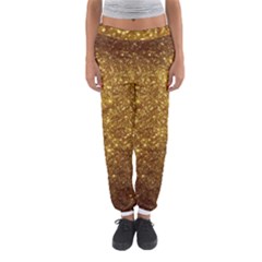 Gold Glitters Metallic Finish Party Texture Background Faux Shine Pattern Women s Jogger Sweatpants by genx