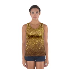 Gold Glitters Metallic Finish Party Texture Background Faux Shine Pattern Sport Tank Top  by genx