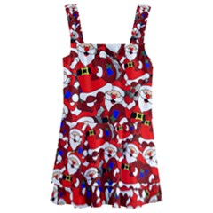 Nicholas Santa Christmas Pattern Kids  Layered Skirt Swimsuit by Wegoenart