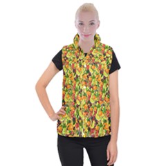 Background Pattern Structure Fruit Women s Button Up Vest by Wegoenart