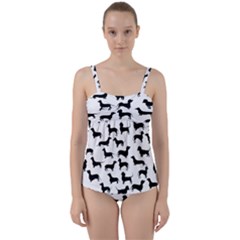 Dachshunds! Twist Front Tankini Set by ZeeBee