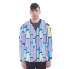 Background Wallpaper Block Pattern Men s Hooded Windbreaker