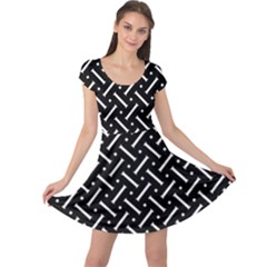 Geometric Pattern Design Repeating Eamless Shapes Cap Sleeve Dress
