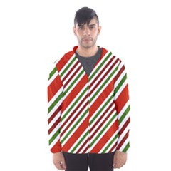 Christmas Color Stripes Men s Hooded Windbreaker