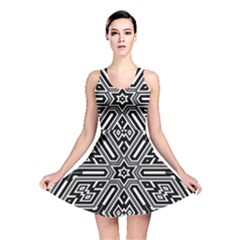 Grid Pattern Backdrop Seamless Design Geometric Patterns Line Reversible Skater Dress