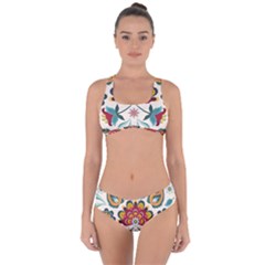 Baatik Print  Criss Cross Bikini Set by designsbymallika