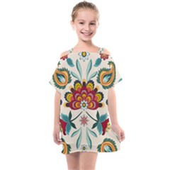 Baatik Print  Kids  One Piece Chiffon Dress by designsbymallika