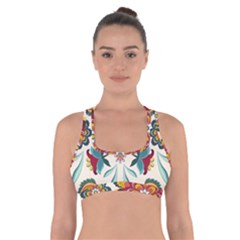 Baatik Print  Cross Back Sports Bra by designsbymallika