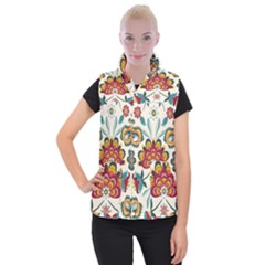 Baatik Print  Women s Button Up Vest by designsbymallika