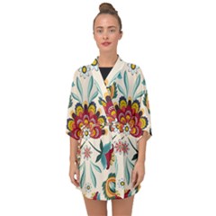 Baatik Print  Half Sleeve Chiffon Kimono by designsbymallika