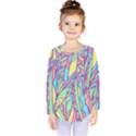 Feathers Pattern Kids  Long Sleeve Tee View1