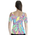 Feathers Pattern Butterfly Sleeve Cutout Tee  View2