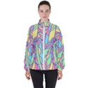 Feathers Pattern Women s High Neck Windbreaker View1