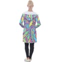 Feathers Pattern Longline Hooded Cardigan View2