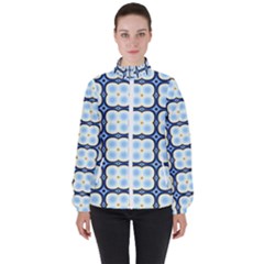 Pattern Design Art Scrapbooking Geometric Cubes Women s High Neck Windbreaker