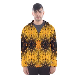 Pattern Wallpaper Background Yellow Amber Black Men s Hooded Windbreaker