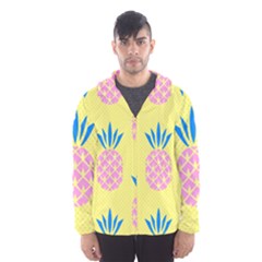 Summer Pineapple Seamless Pattern Men s Hooded Windbreaker by Sobalvarro