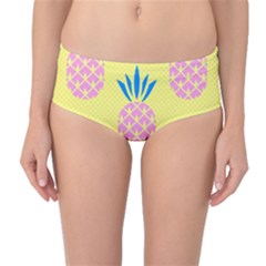 Summer Pineapple Seamless Pattern Mid-waist Bikini Bottoms by Sobalvarro