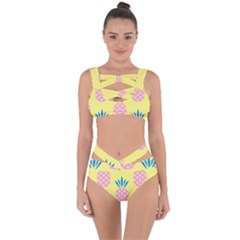 Summer Pineapple Seamless Pattern Bandaged Up Bikini Set  by Sobalvarro