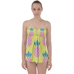 Summer Pineapple Seamless Pattern Babydoll Tankini Set by Sobalvarro