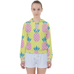 Summer Pineapple Seamless Pattern Women s Tie Up Sweat by Sobalvarro
