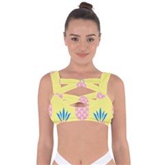 Summer Pineapple Seamless Pattern Bandaged Up Bikini Top by Sobalvarro
