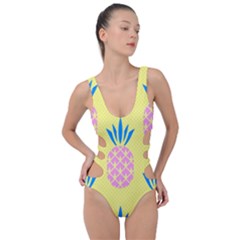 Summer Pineapple Seamless Pattern Side Cut Out Swimsuit by Sobalvarro