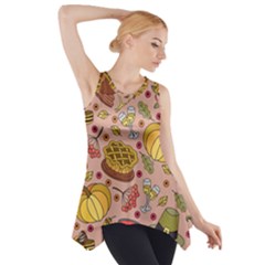 Thanksgiving Pattern Side Drop Tank Tunic by Sobalvarro