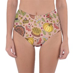 Thanksgiving Pattern Reversible High-waist Bikini Bottoms by Sobalvarro