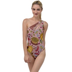 Thanksgiving Pattern To One Side Swimsuit by Sobalvarro