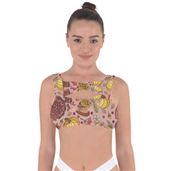 Thanksgiving Pattern Bandaged Up Bikini Top by Sobalvarro