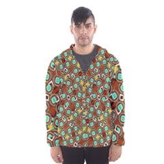 Colorful Modern Geometric Print Pattern Men s Hooded Windbreaker by dflcprintsclothing