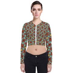 Colorful Modern Geometric Print Pattern Long Sleeve Zip Up Bomber Jacket by dflcprintsclothing