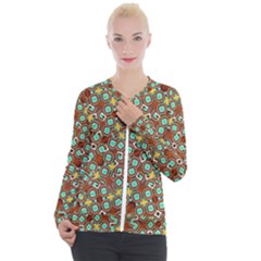 Colorful Modern Geometric Print Pattern Casual Zip Up Jacket by dflcprintsclothing