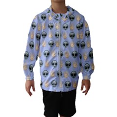 Alien Pattern Kids  Hooded Windbreaker by Sapixe