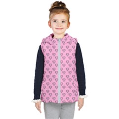 Heart Face Pink Kids  Hooded Puffer Vest