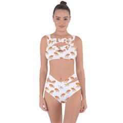 Pizza Pattern Bandaged Up Bikini Set  by designsbymallika